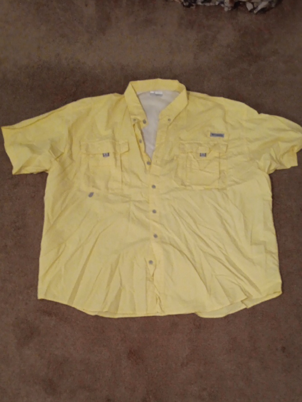 Columbia Short-Sleeve Casual Button-Down Shirt - Yellow